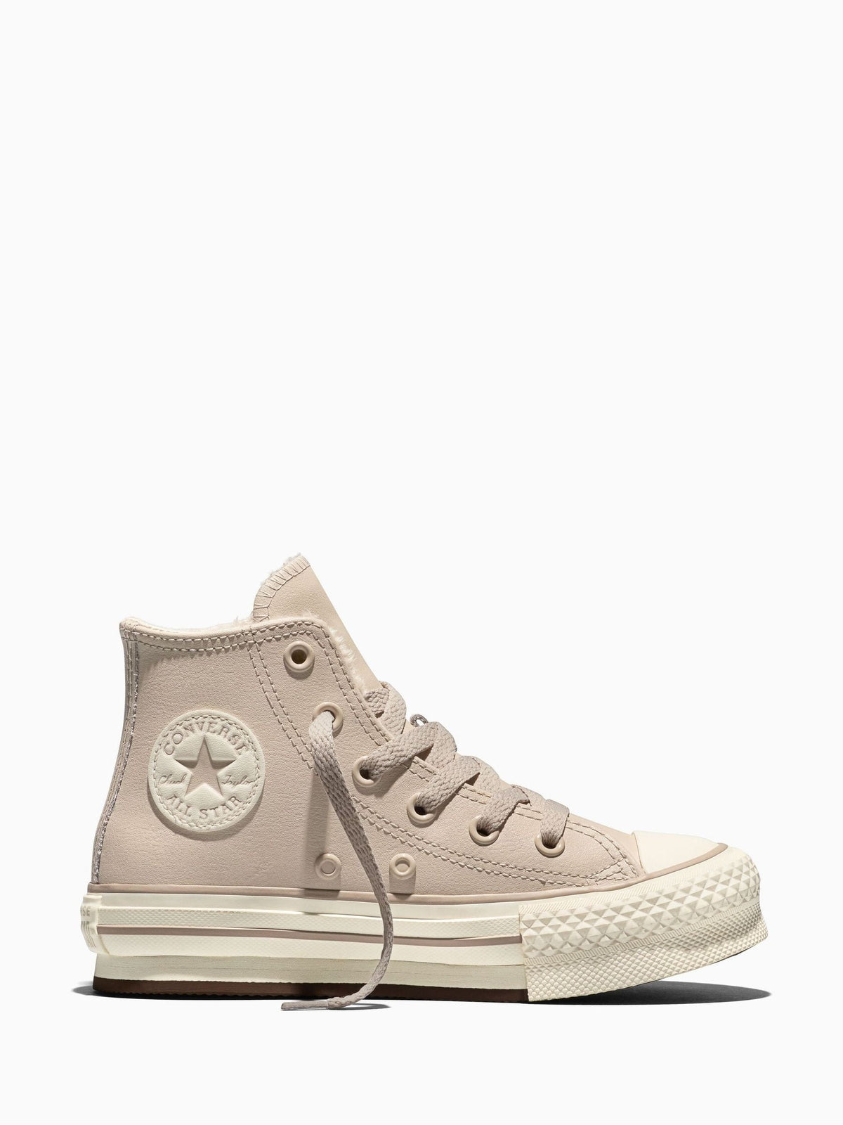 Dsiney Kidz - Converse Ecru White Chuck Taylor EVA Lift Platform Cosy Leather Trainers image 1