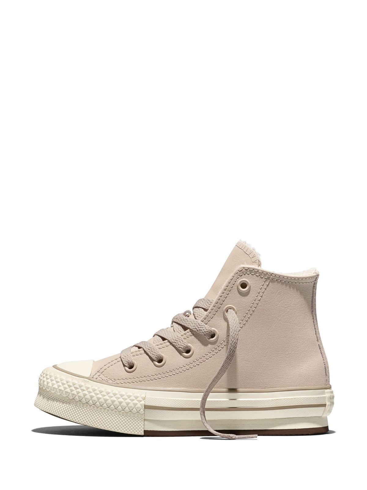 Dsiney Kidz - Converse Ecru White Chuck Taylor EVA Lift Platform Cosy Leather Trainers image 2