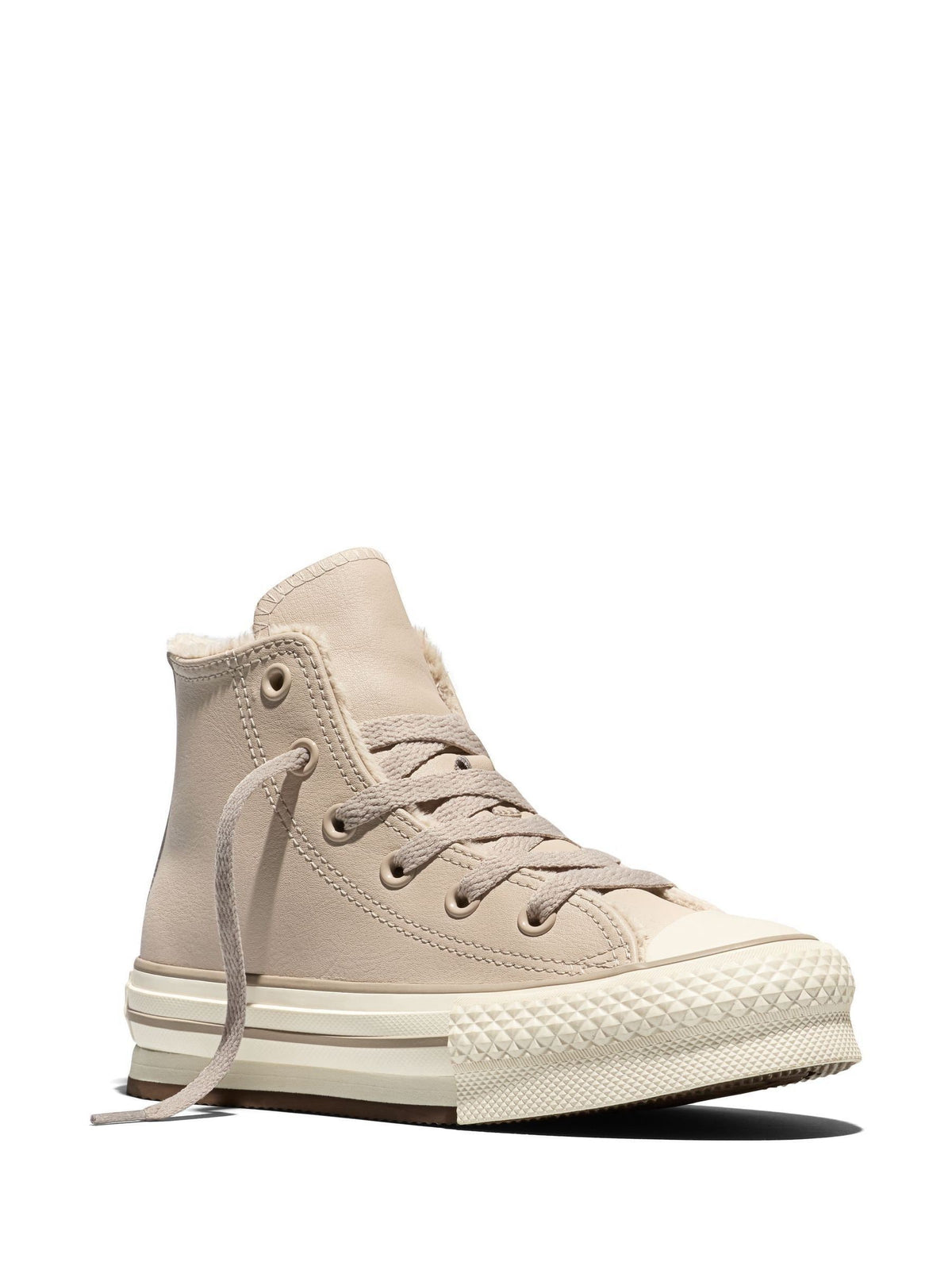 Dsiney Kidz - Converse Ecru White Chuck Taylor EVA Lift Platform Cosy Leather Trainers image 6