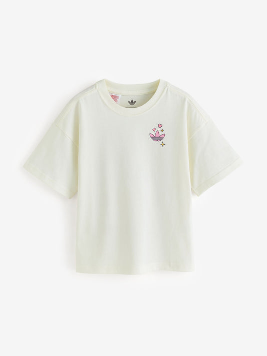 Dsiney Kidz - adidas Originals White Makeup Graphic T-Shirt image 2