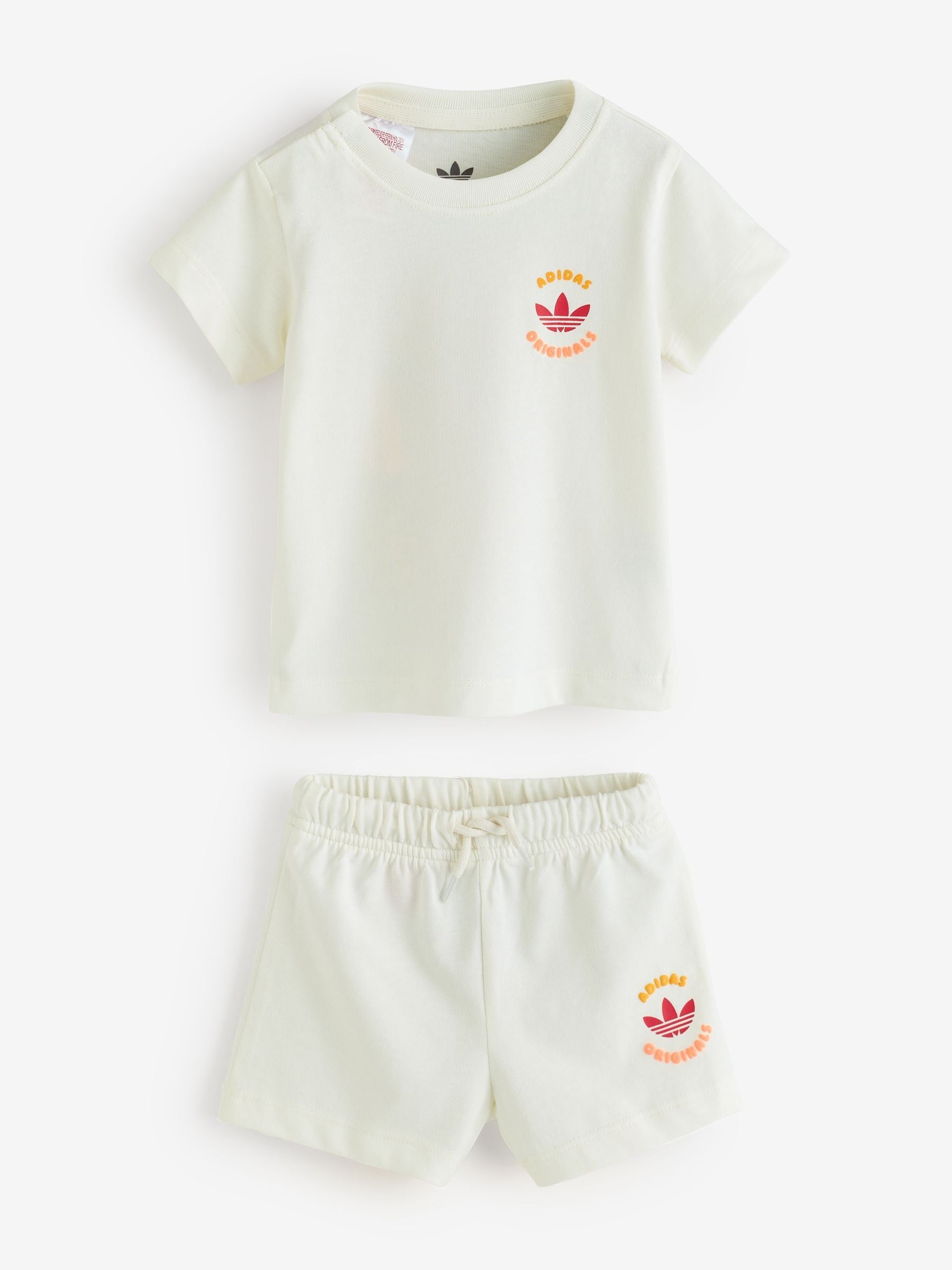 Dsiney Kidz - adidas Originals White Snack Graphic Little Kids Top and Shorts Set image 1