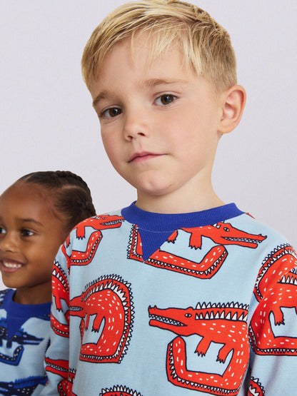 Desmond & Dempsey Kids Blue Long Sleeve Pyjamas Set 3 Pack - image 5