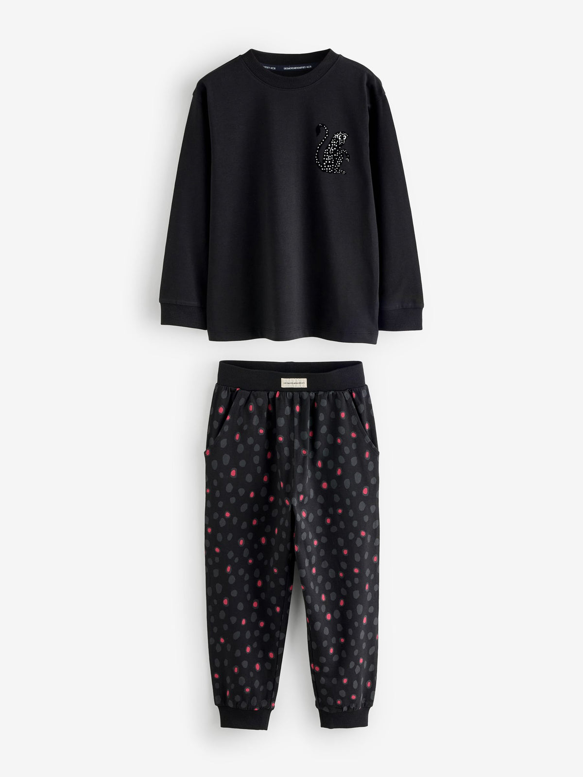Desmond & Dempsey Kids Long Sleeve Black/Red Pyjamas Set 3 Pack - image 11