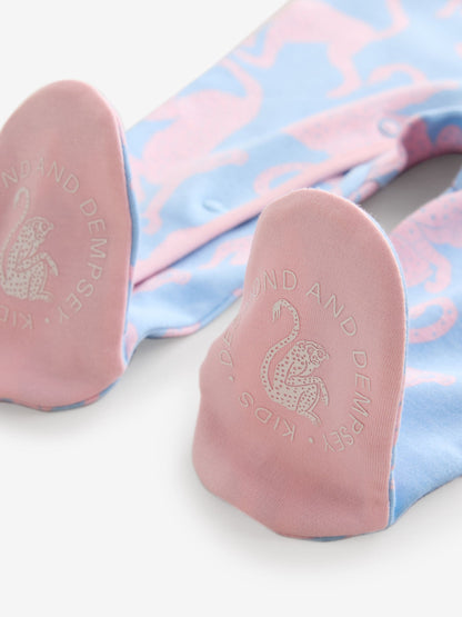 Desmond & Dempsey Kids Pink Printed Sleepsuits with Bow Deatails 3 Pack - image 9
