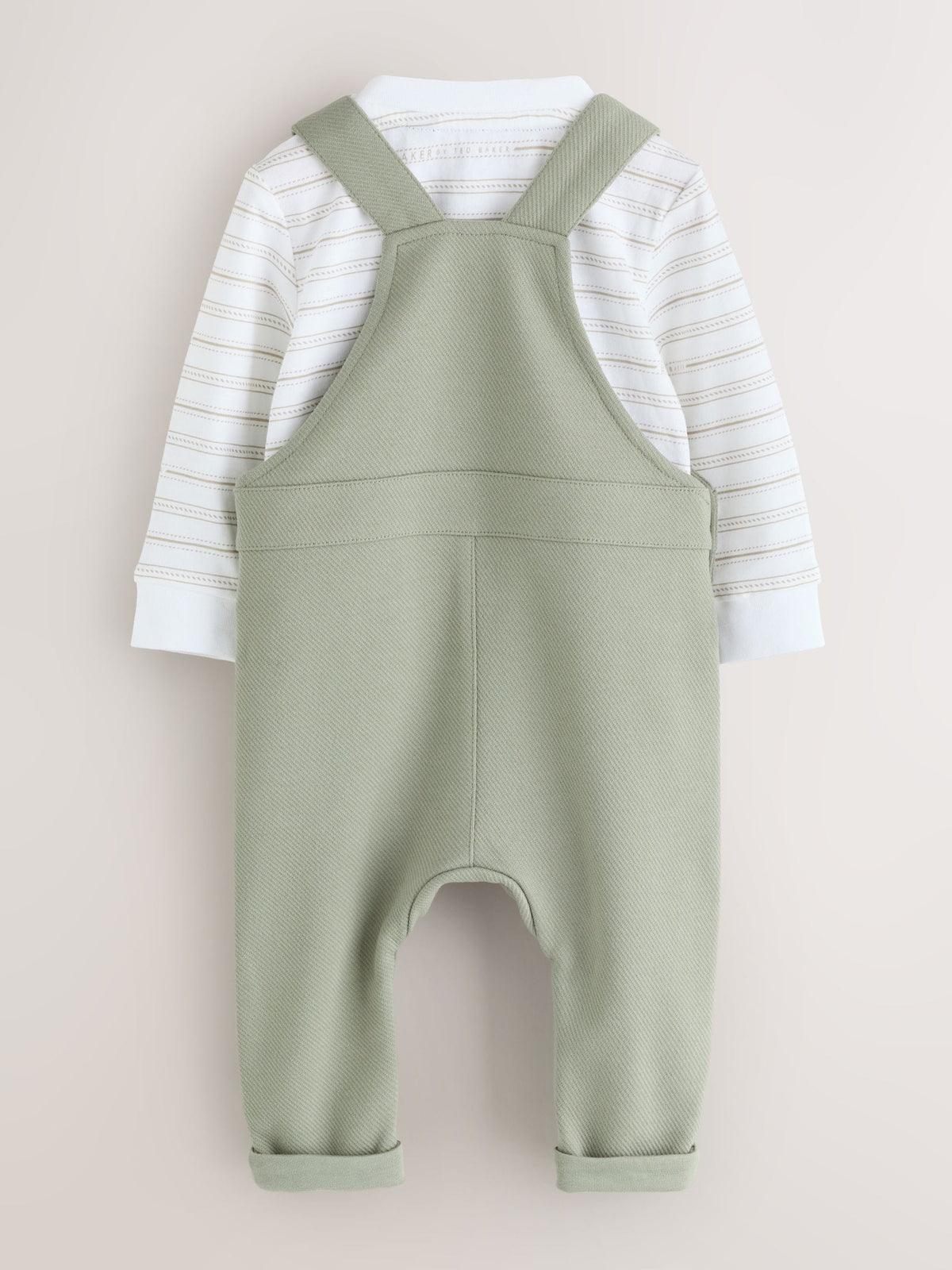 Baker by Ted Baker Green 2 Piece Dungaree and Stripe T-Shirts Set - image 2
