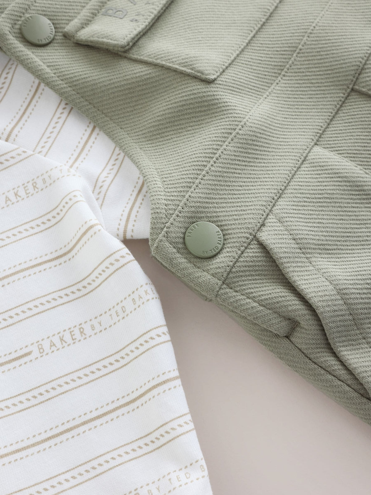 Baker by Ted Baker Green 2 Piece Dungaree and Stripe T-Shirts Set - image 6