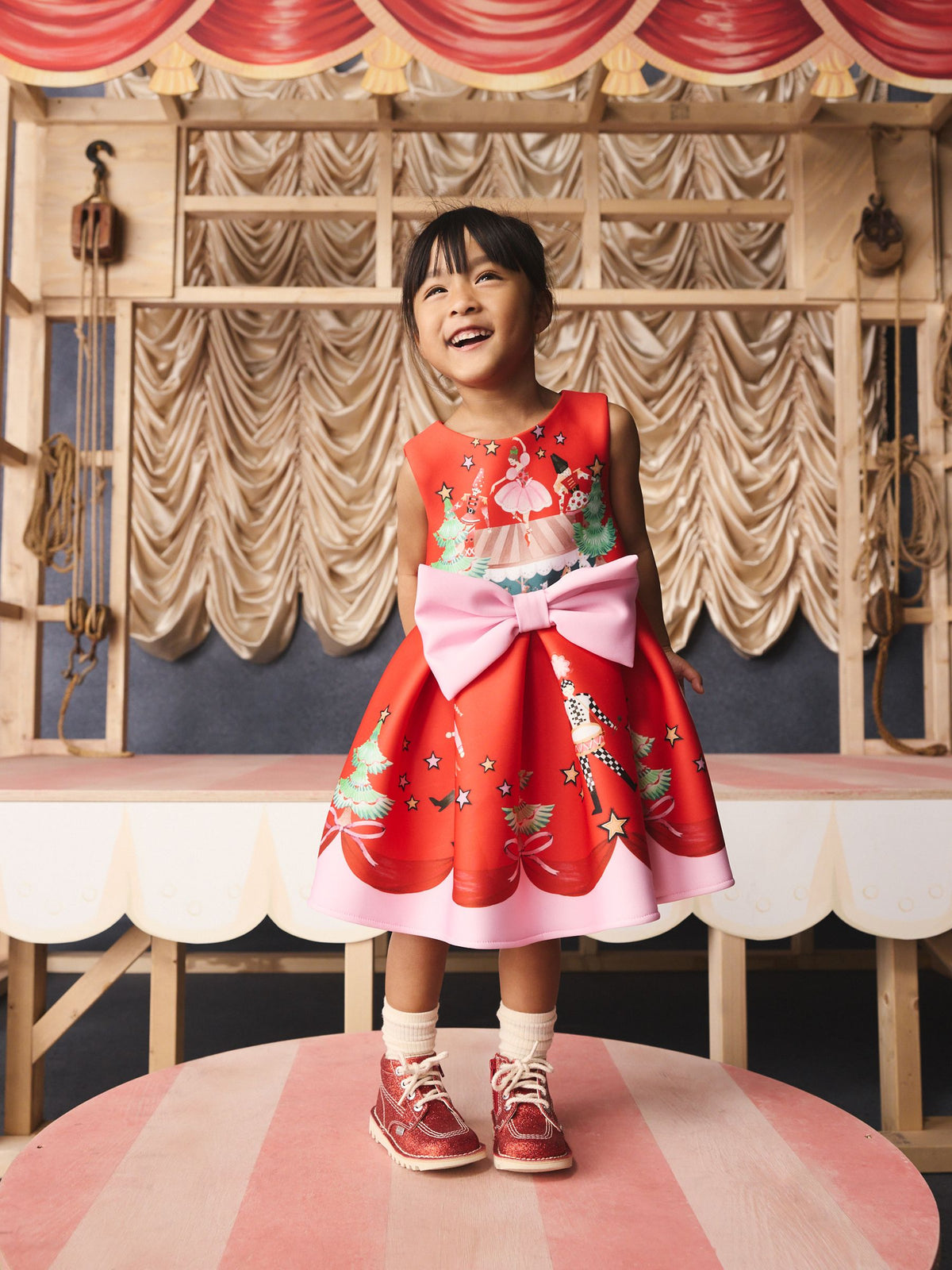 Dsiney Kidz - Chrismas Red Cath Kidston Scuba Bow Dress (3mths-7yrs) image 1
