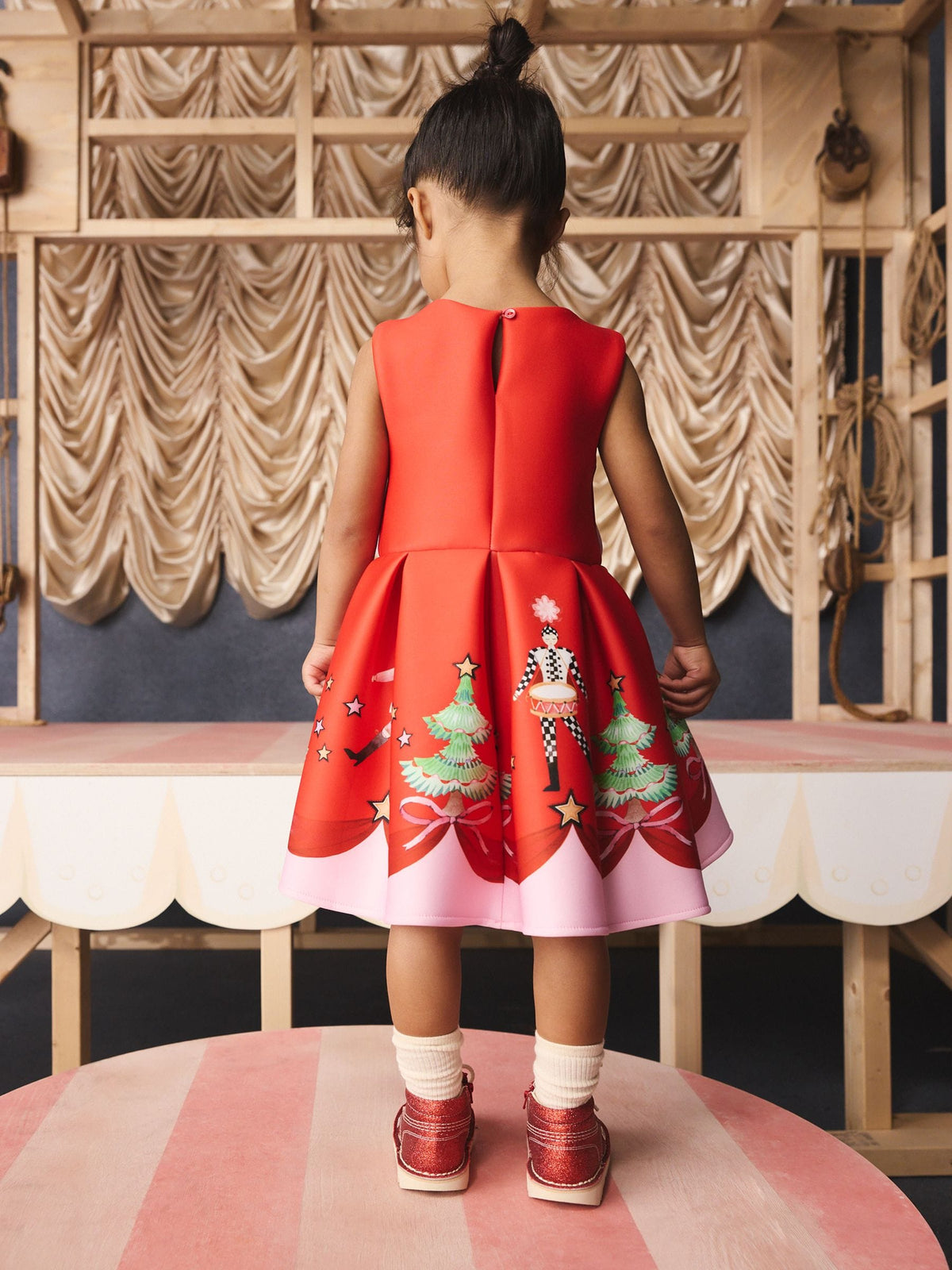 Dsiney Kidz - Chrismas Red Cath Kidston Scuba Bow Dress (3mths-7yrs) image 2