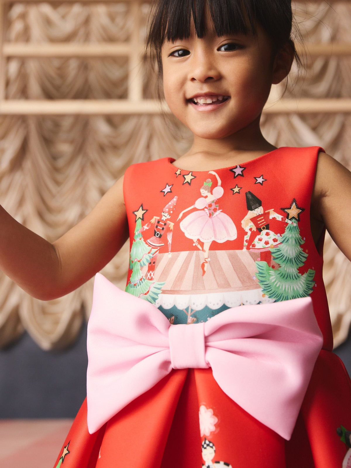 Dsiney Kidz - Chrismas Red Cath Kidston Scuba Bow Dress (3mths-7yrs) image 4
