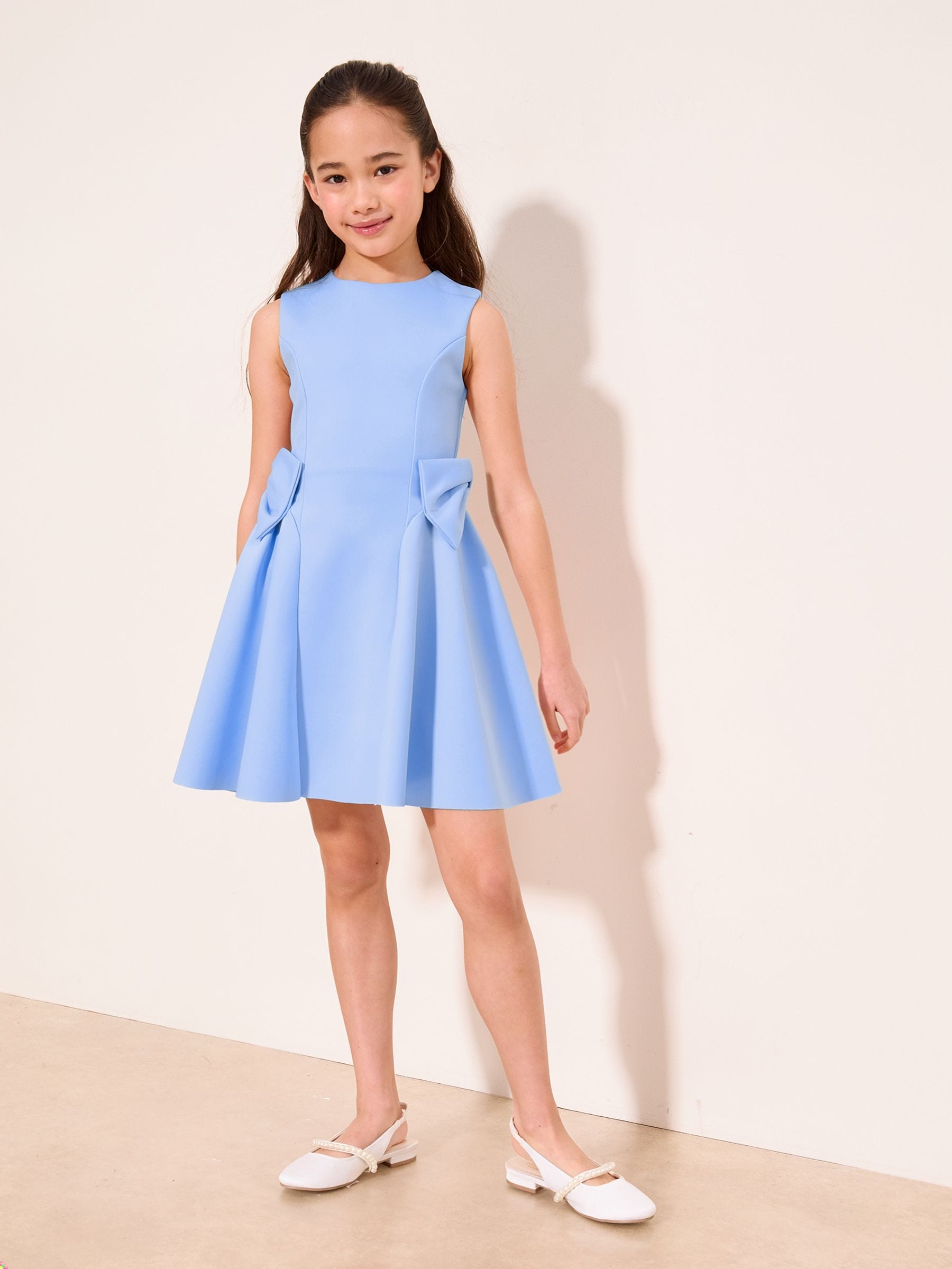 Dsiney Kidz - Lipsy Cornflower Blue Scuba Bow Mini Dress (5-16yrs) image 3