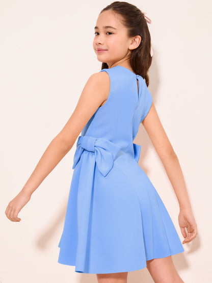 Dsiney Kidz - Lipsy Cornflower Blue Scuba Bow Mini Dress (5-16yrs) image 4