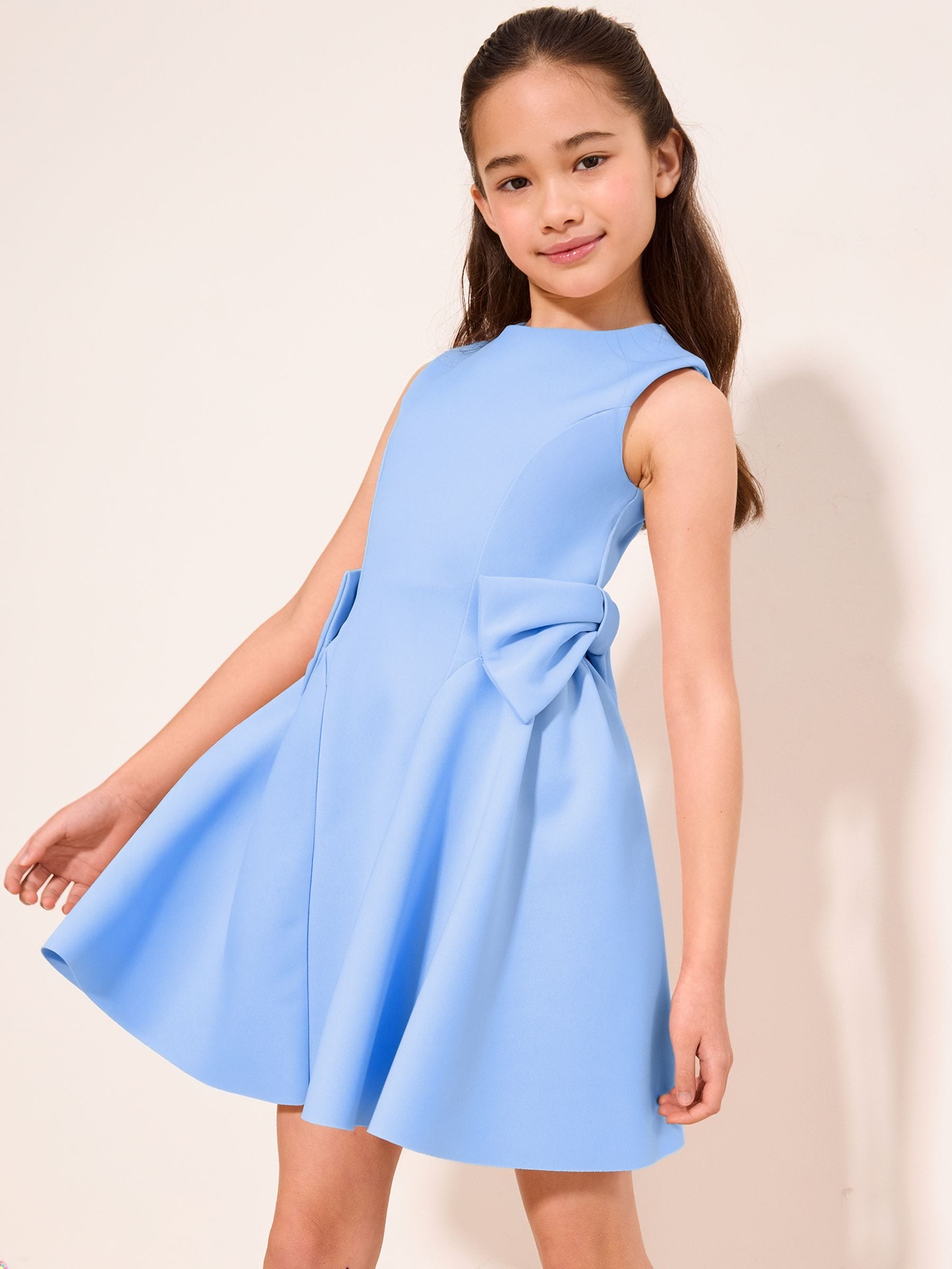 Dsiney Kidz - Lipsy Cornflower Blue Scuba Bow Mini Dress (5-16yrs) image 5