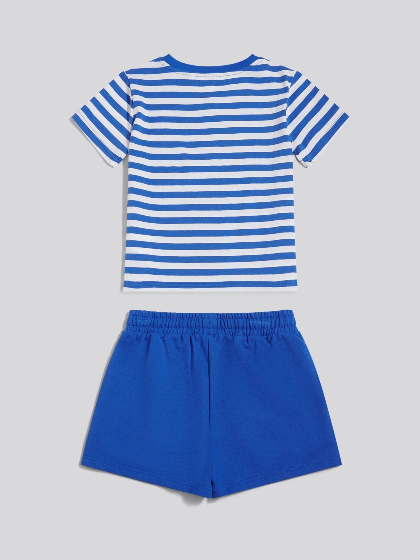 Dsiney Kidz - U.S. Polo Assn Blue Stripe V-Neck T-Shirt & Sweat Shorts Set image 2