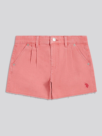 Dsiney Kidz - U.S. Polo Assn Pink Pleat Detail Denim Shorts image 1