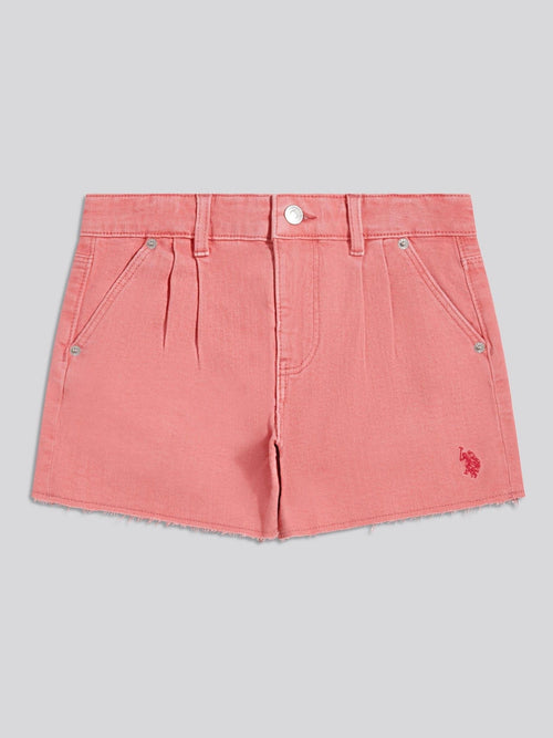Dsiney Kidz - U.S. Polo Assn Pink Pleat Detail Denim Shorts image 1