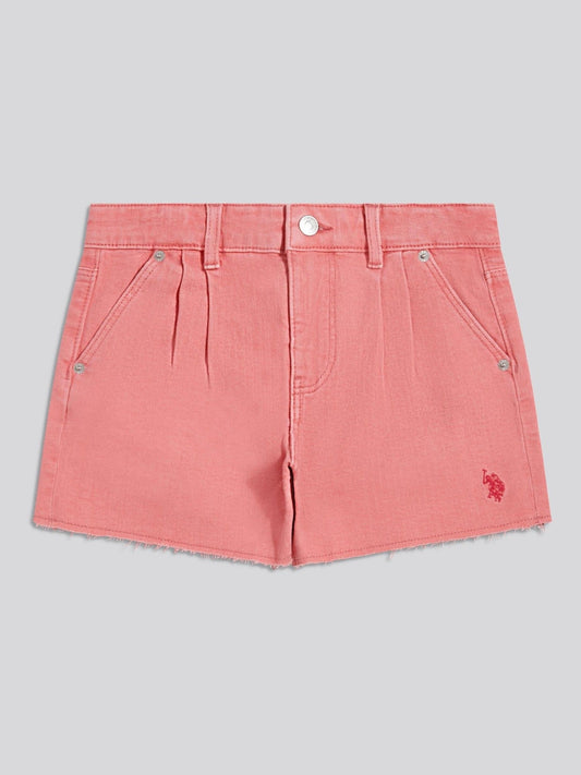 Dsiney Kidz - U.S. Polo Assn Pink Pleat Detail Denim Shorts image 1