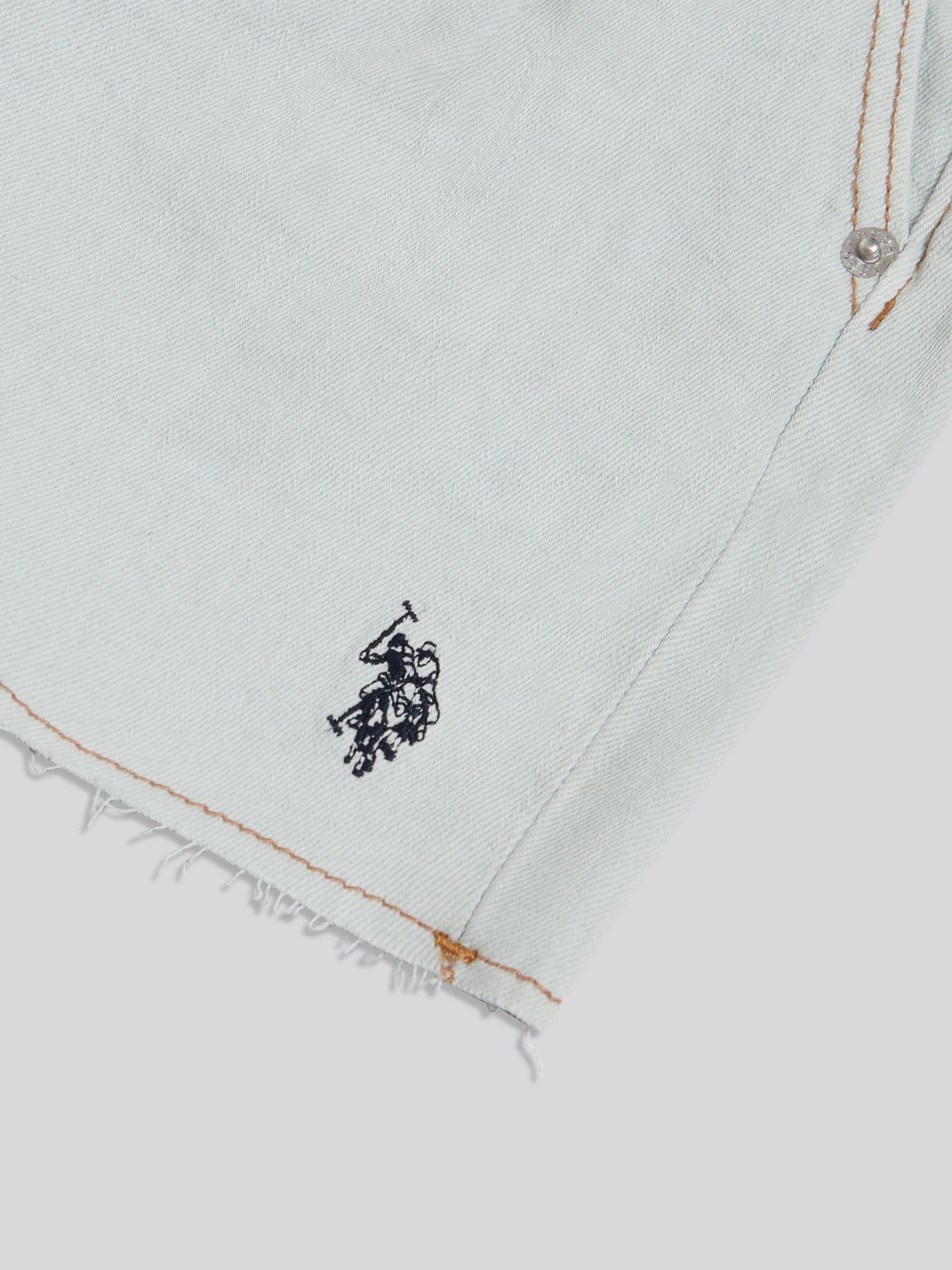 Dsiney Kidz - U.S. Polo Assn White Pleat Detail Denim Shorts image 3