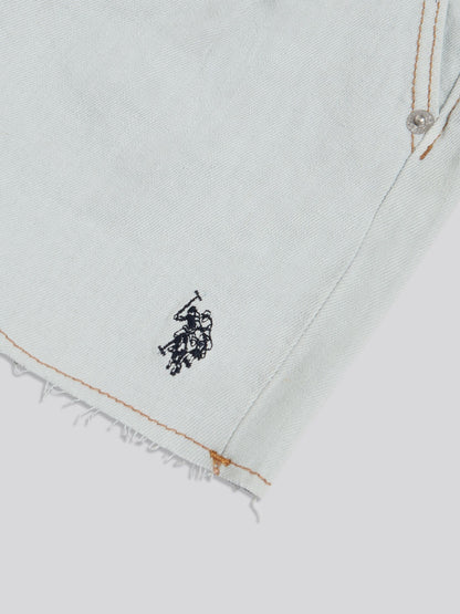 Dsiney Kidz - U.S. Polo Assn White Pleat Detail Denim Shorts image 3