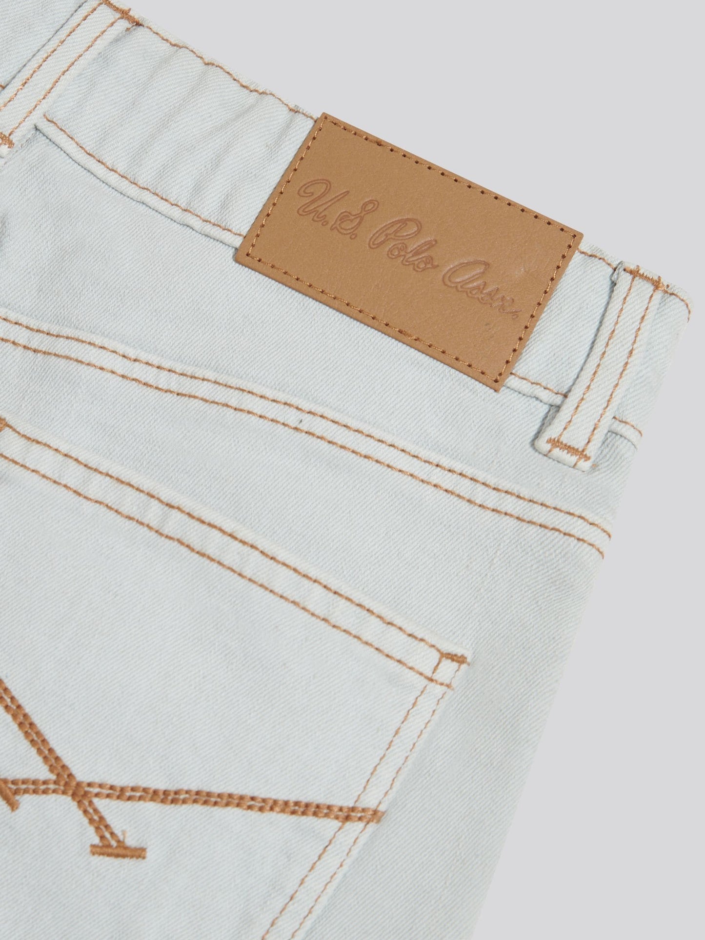 Dsiney Kidz - U.S. Polo Assn White Pleat Detail Denim Shorts image 4