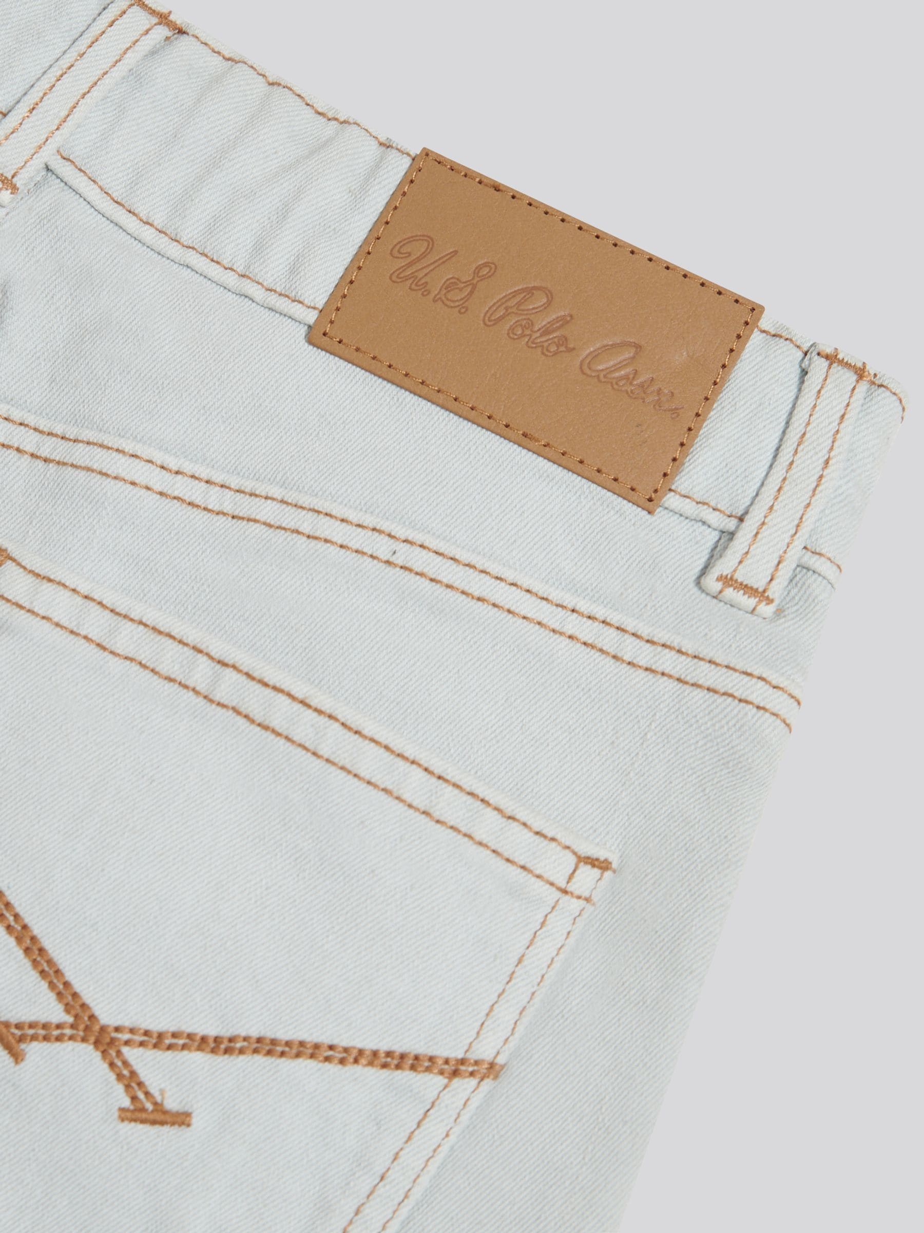 Dsiney Kidz - U.S. Polo Assn White Pleat Detail Denim Shorts image 4