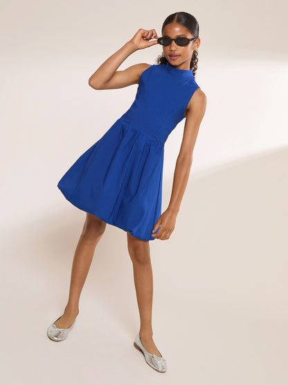 Dsiney Kidz - Lipsy Cobalt Blue Sleeveless High Neck Puffball Dress (5-16yrs) image 2