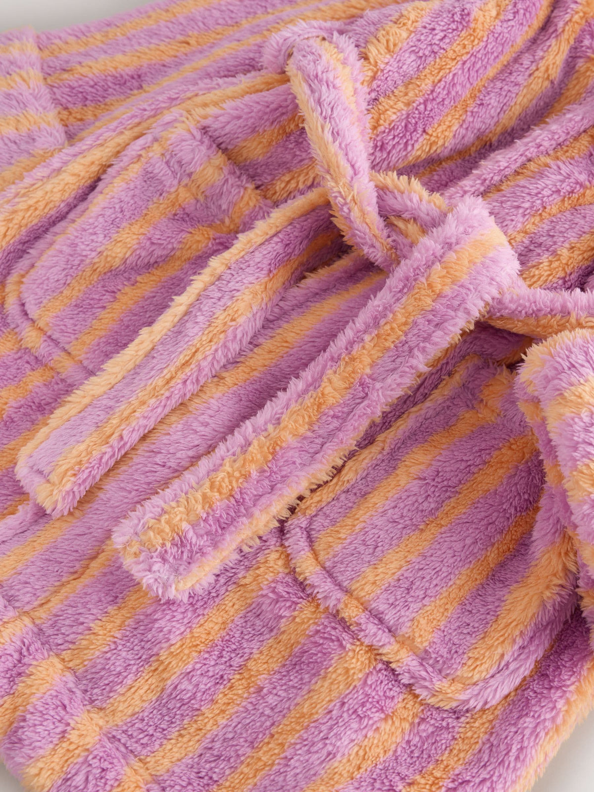 Pink/Orange Stripe Fleece Dressing Gown (9mths-16yrs) - image 9