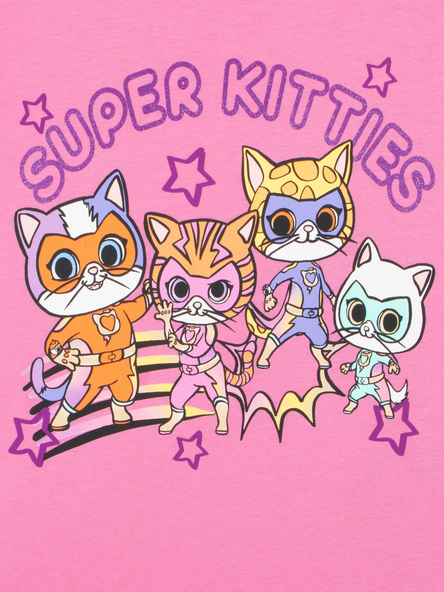 Character Pink Super Kitties Glitter T-Shirt image 3