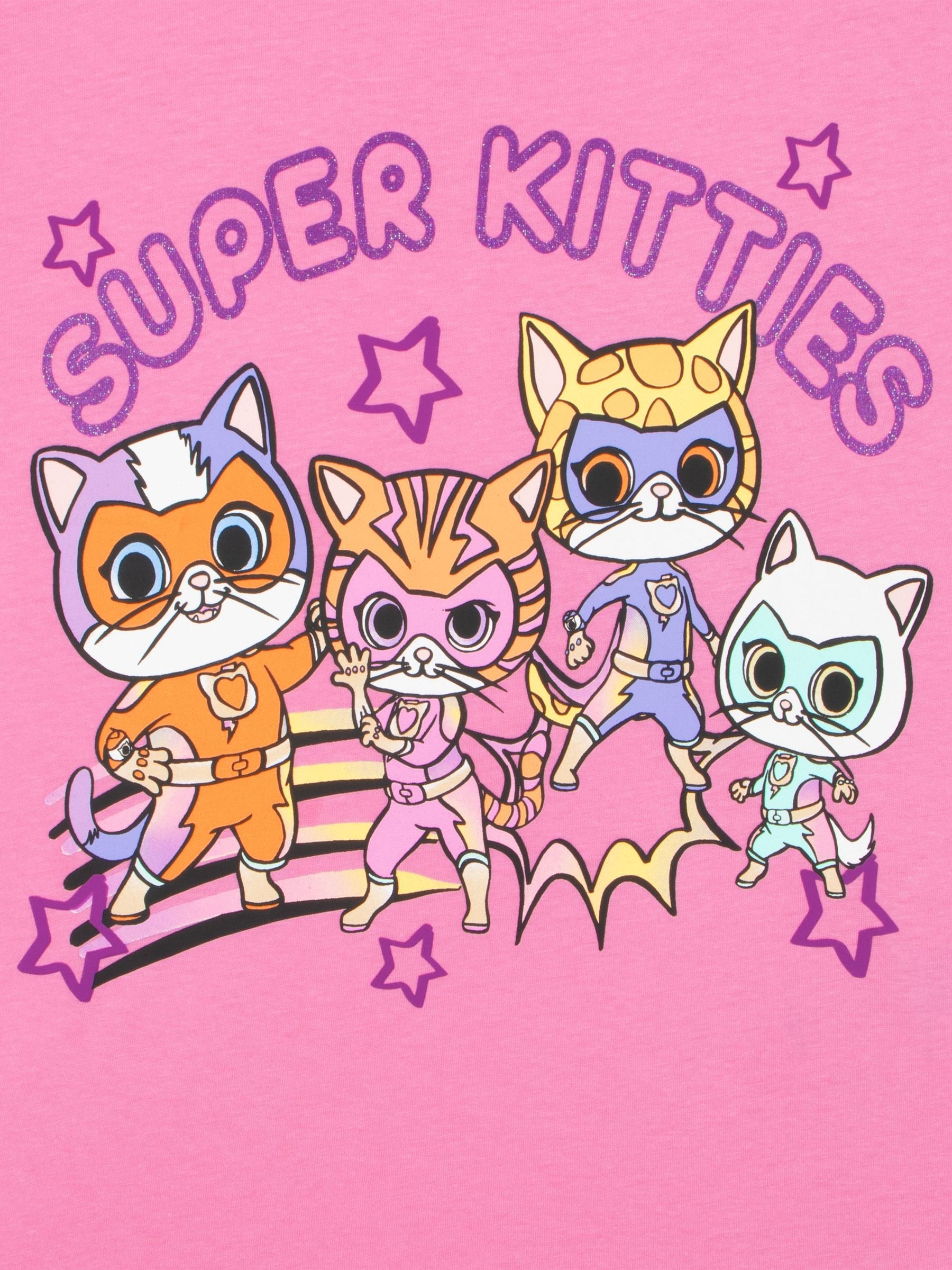Character Pink Super Kitties Glitter T-Shirt image 3