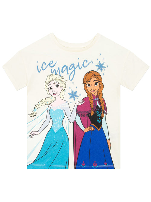 Character White Disney Frozen Anna And Elsa T-Shirt Ice Magic image 1