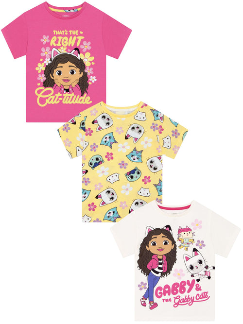 Character Pink Gabby's Dollhouse 3 Pack T-Shirts image 1