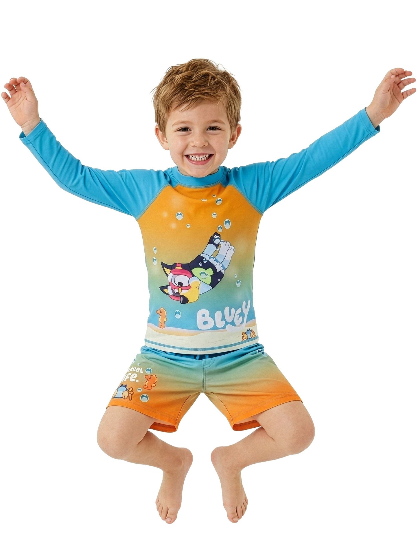 Character Blue Bluey Long Sleeve Rash Guard And Swim Shorts image 7