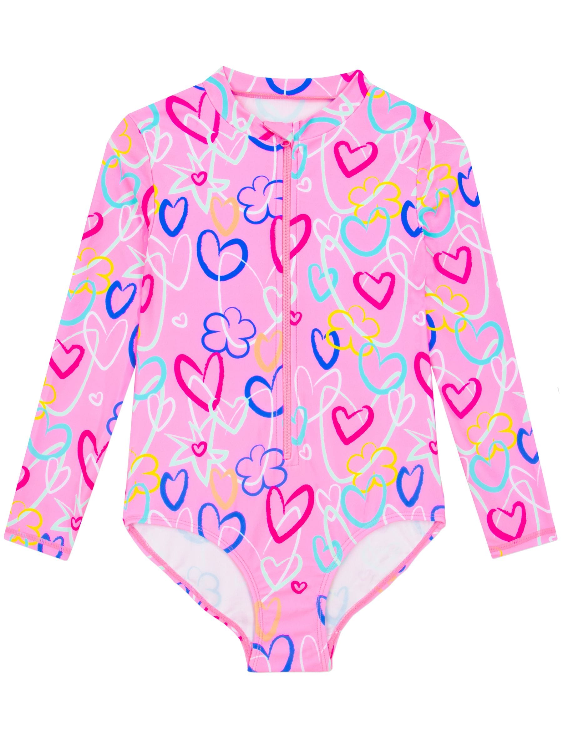 Dsiney Kidz - Harry Bear Pink Long Sleeve Hearts, Stars and Flowers Swimsuit image 4