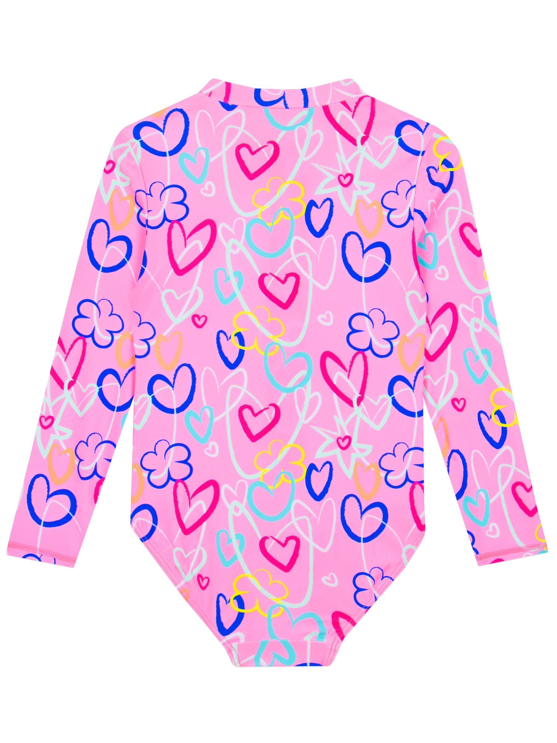 Dsiney Kidz - Harry Bear Pink Long Sleeve Hearts, Stars and Flowers Swimsuit image 5