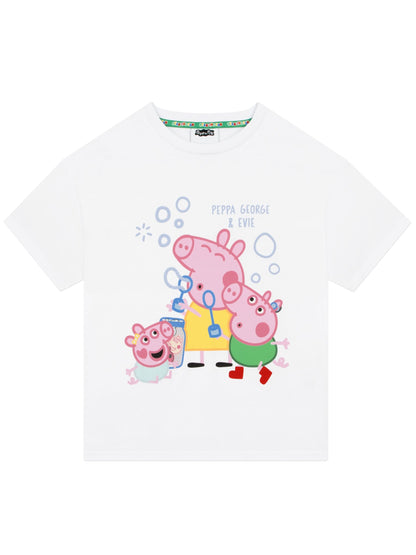 Character Pink Peppa Pig Short Sleeve Pyjamas Peppa, George And Evie - image 2