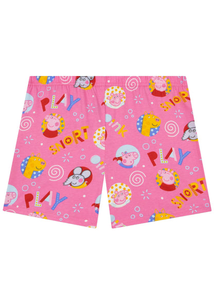 Character Pink Peppa Pig Short Sleeve Pyjamas Peppa, George And Evie - image 5