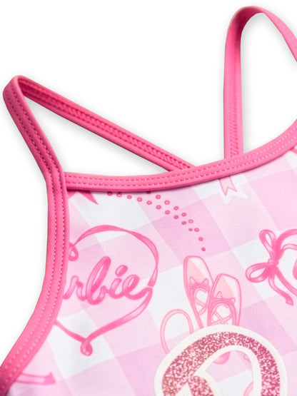Character Pink Barbie Glittery Swimsuit image 4