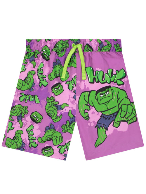 Character Purple Marvel Hulk Swim Shorts image 1