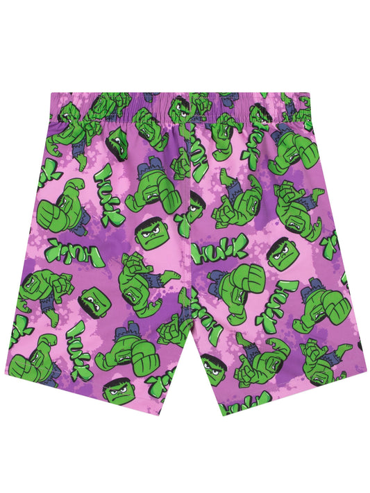Character Purple Marvel Hulk Swim Shorts image 2
