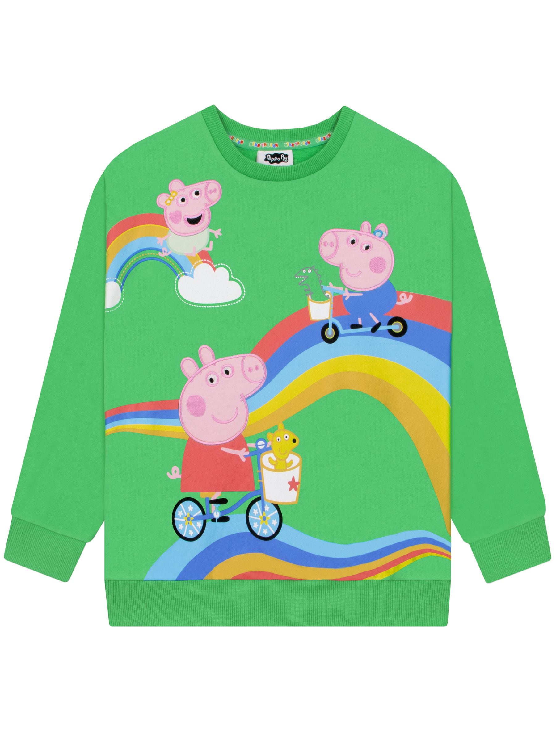 Dsiney Kidz - Character Green Peppa Pig Sweatshirt George, Peppa And Evie image 1