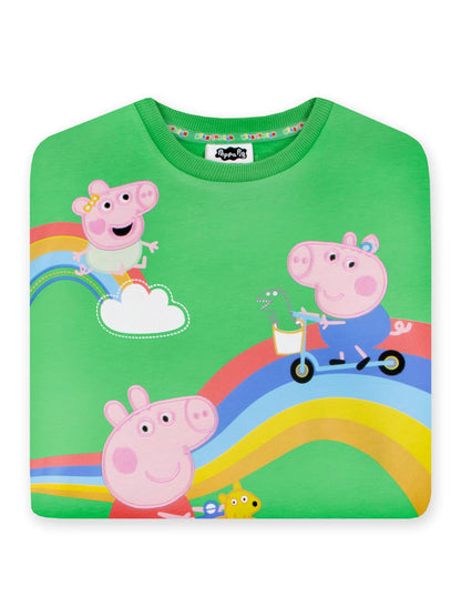 Dsiney Kidz - Character Green Peppa Pig Sweatshirt George, Peppa And Evie image 6