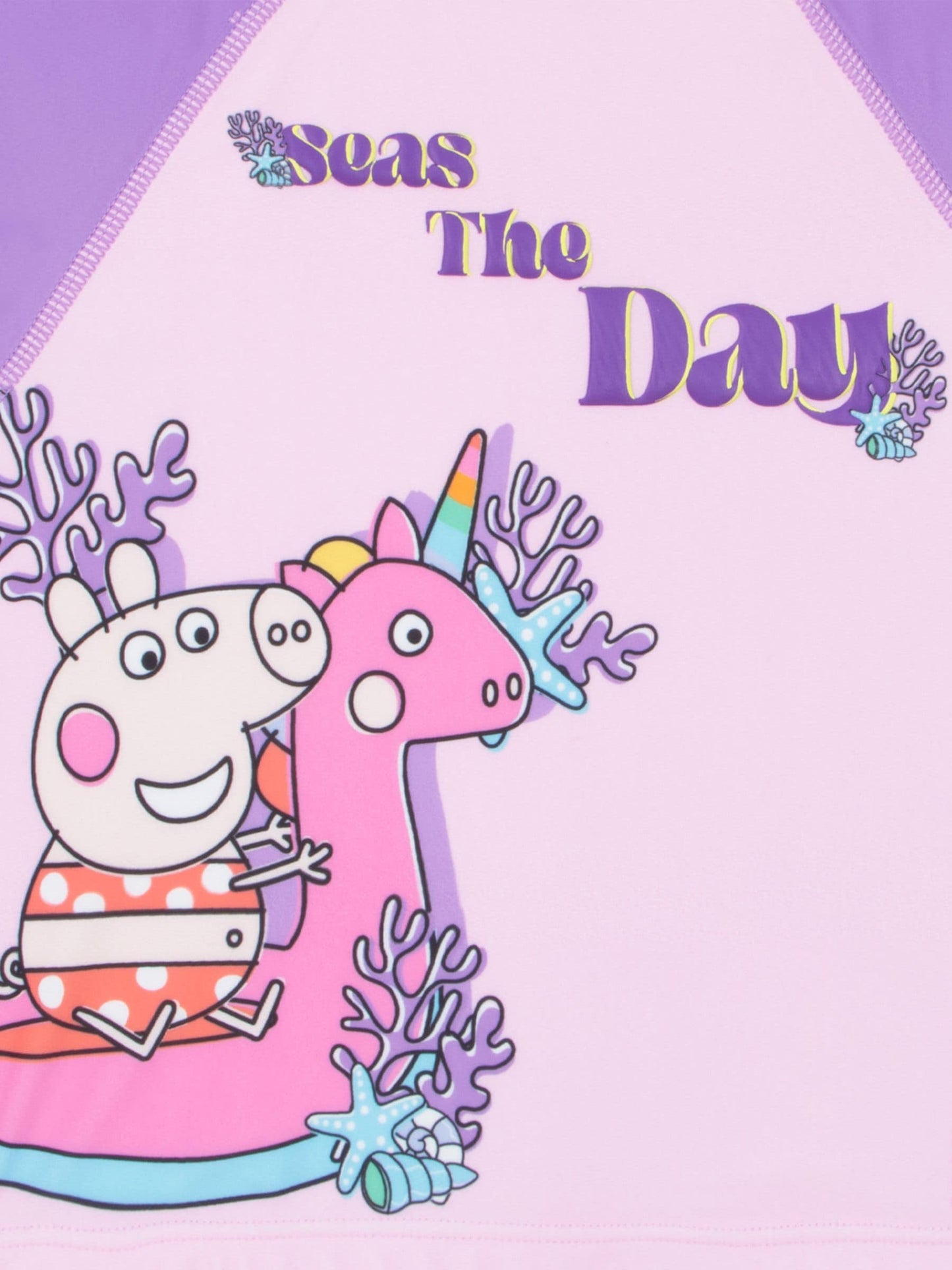 Character Purple Peppa Pig Two Piece Swimsuit Rash Vest image 3