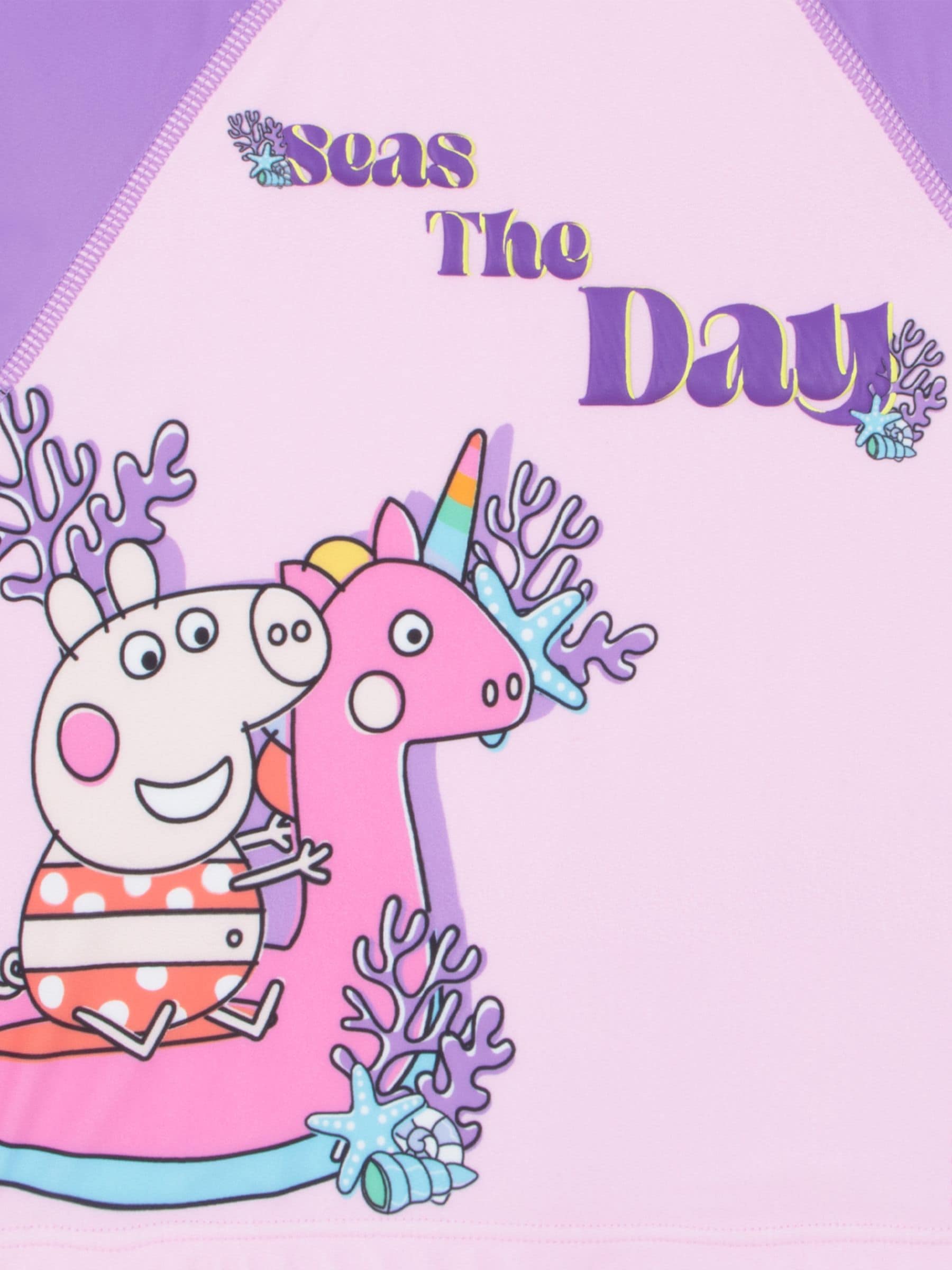 Character Purple Peppa Pig Two Piece Swimsuit Rash Vest image 3