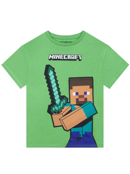Dsiney Kidz - Character Green Minecraft T-Shirts 3 Pack Steve And Creeper image 2