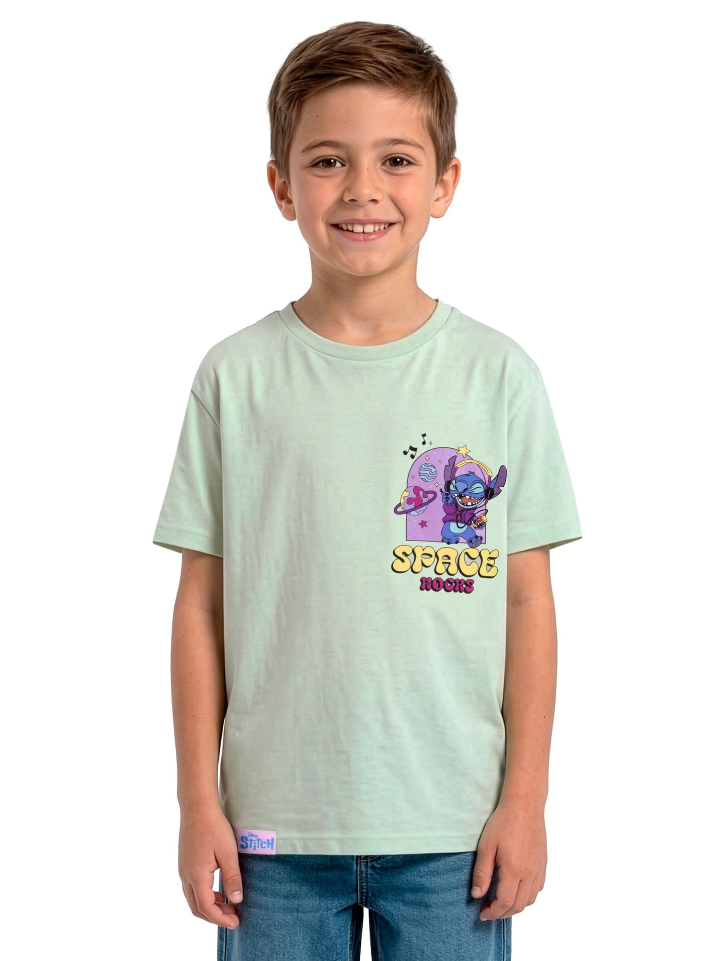 Dsiney Kidz - Character Green Disney Lilo And Stitch T-Shirt Space Rocks image 8