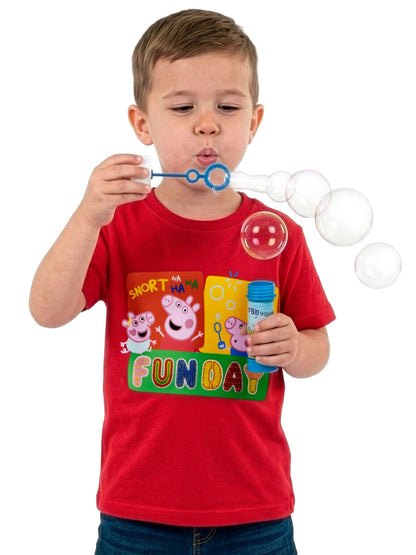 Character Red Peppa Pig T-Shirt Fun Day Colour Block image 3