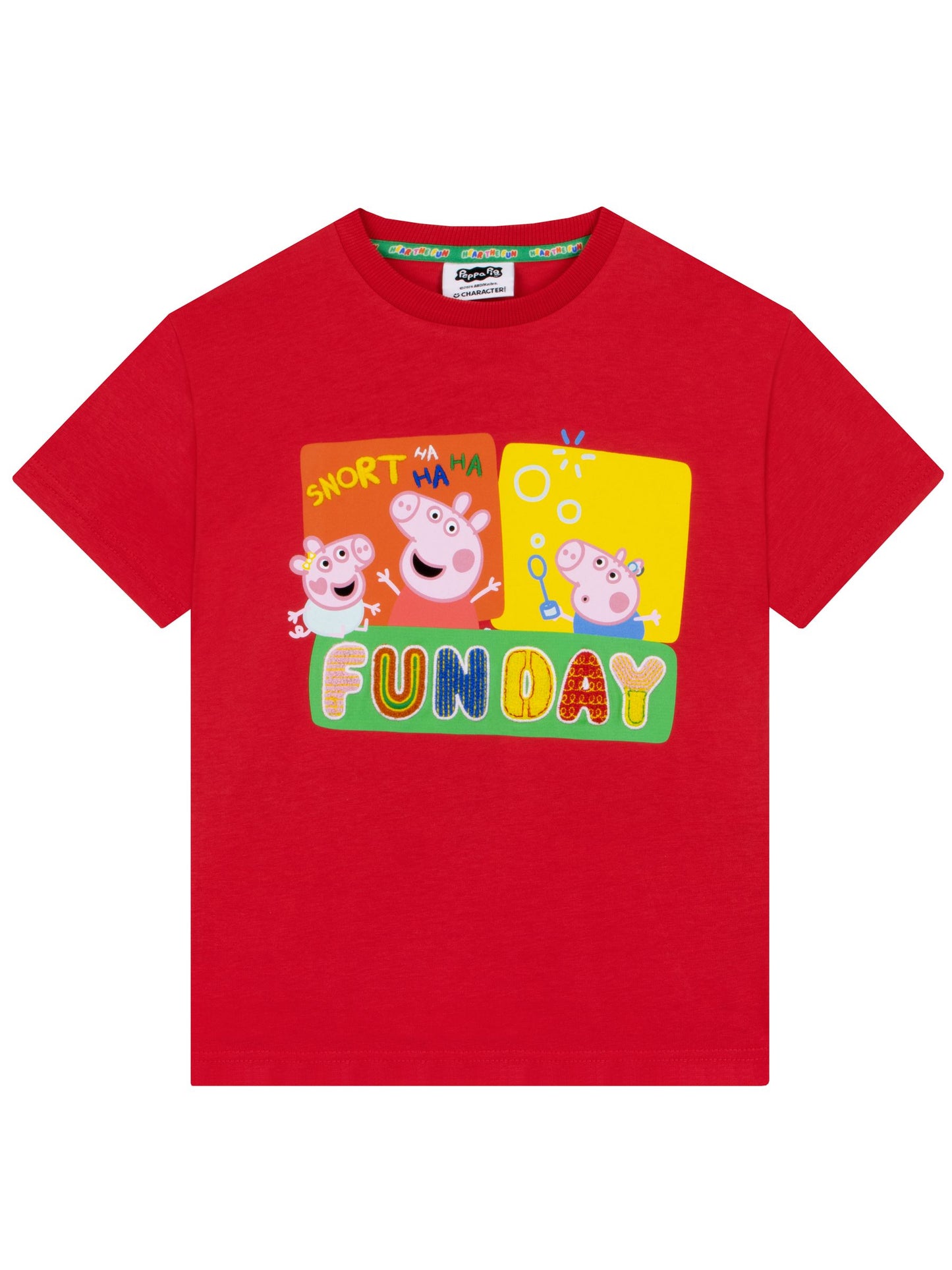 Character Red Peppa Pig T-Shirt Fun Day Colour Block image 5