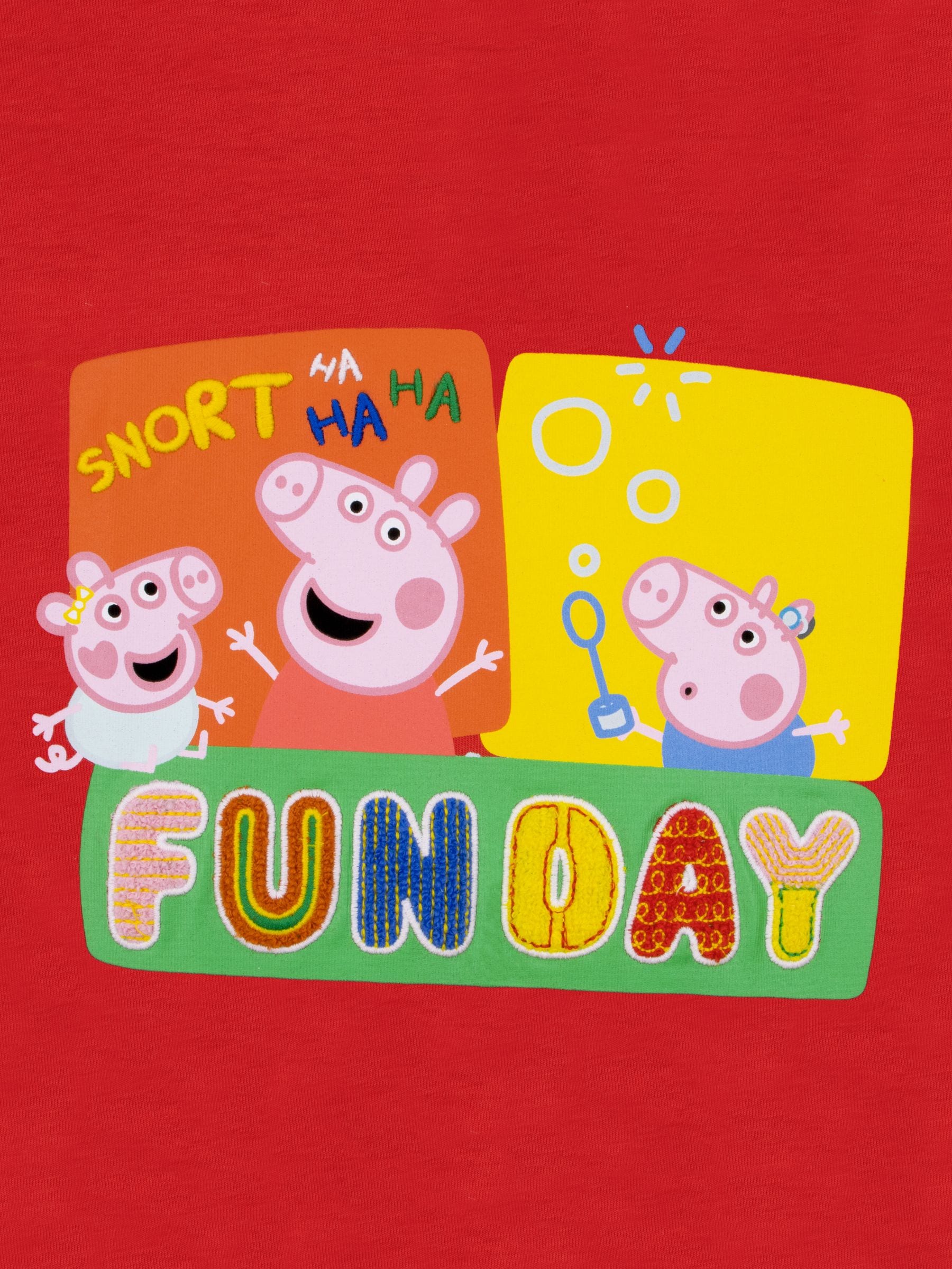 Character Red Peppa Pig T-Shirt Fun Day Colour Block image 7