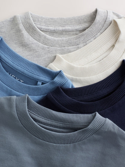 Dsiney Kidz - Navy/Grey/Blue/White Short Sleeve T-Shirts 5 Pack (3mths-7yrs) image 8