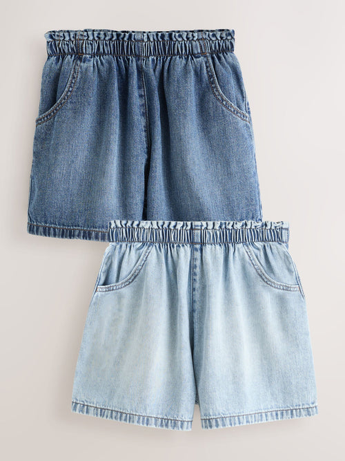 Dsiney Kidz - Light Wash / Mid Wash Denim Pullon Shorts 2 Pack (3-16yrs) image 1