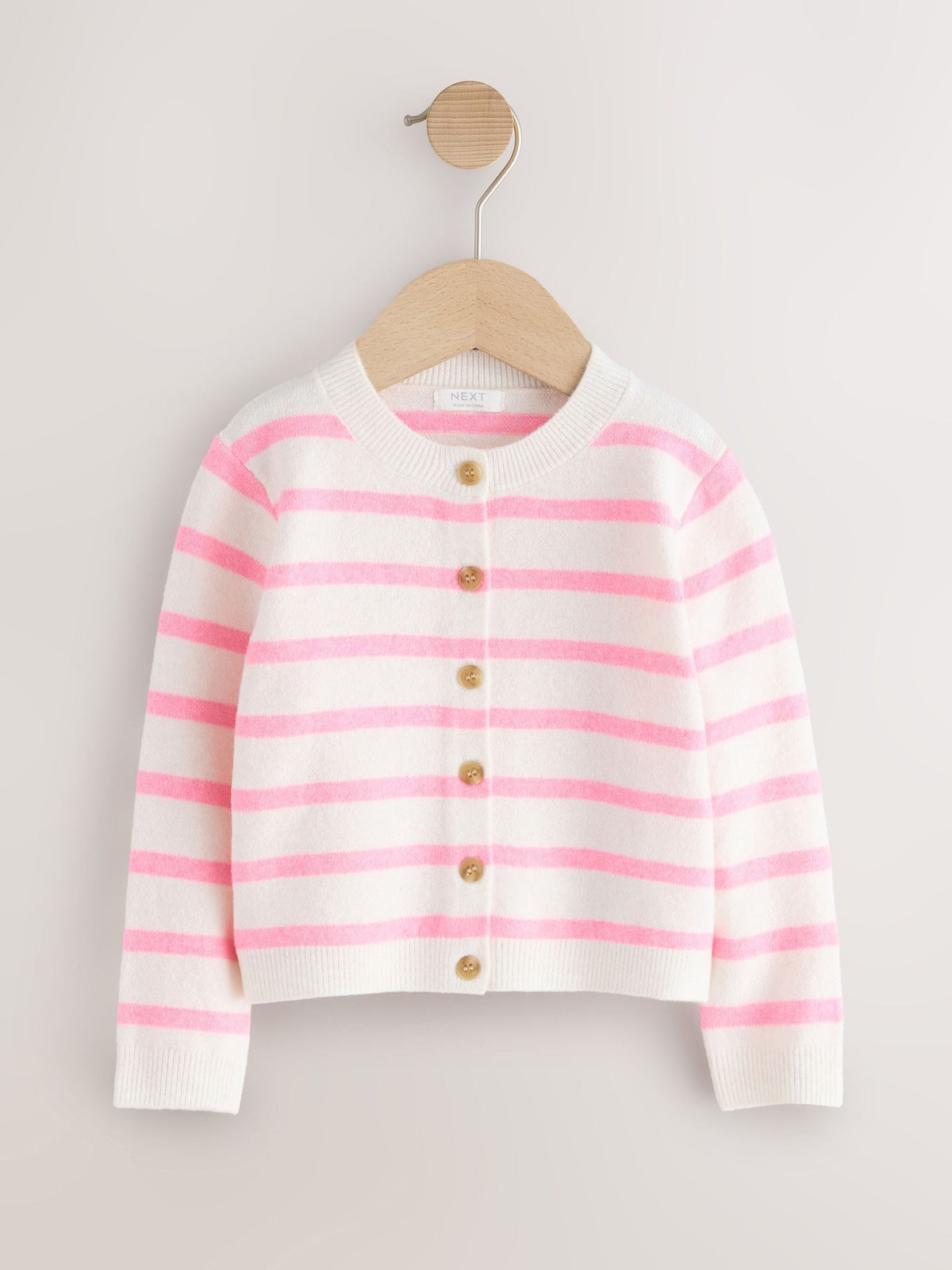Dsiney Kidz - Ecru Pink stripe Knit Cardigan (3mths-7yrs) image 4